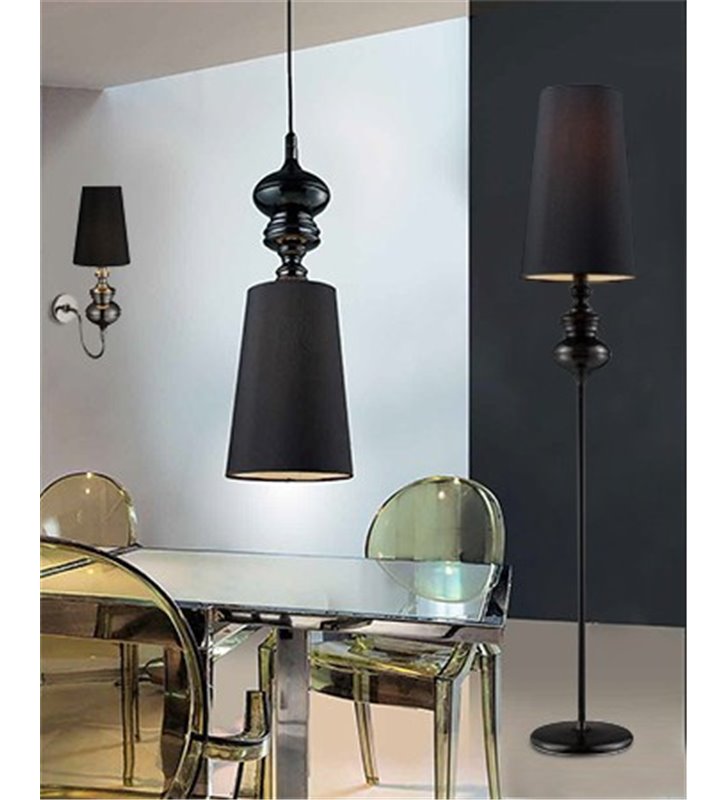 Lampa wisząca Baroco czarna designerska w stylu glamour