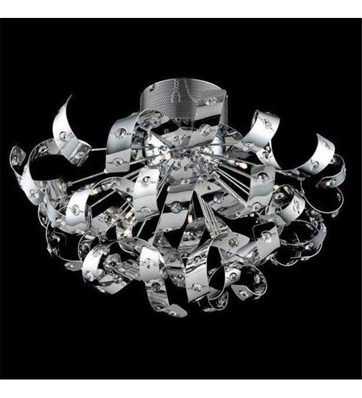 Lampa sufitowa Hair klosz metalowe wstążki zdobione kryształkami
