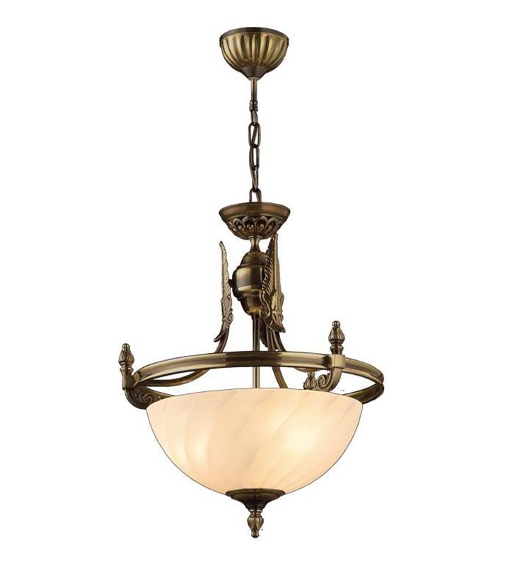 Klasyczna stylowa lampa wisząca Cordoba II kolor patyna połysk wykonana z mosiądzu wysoka jakość