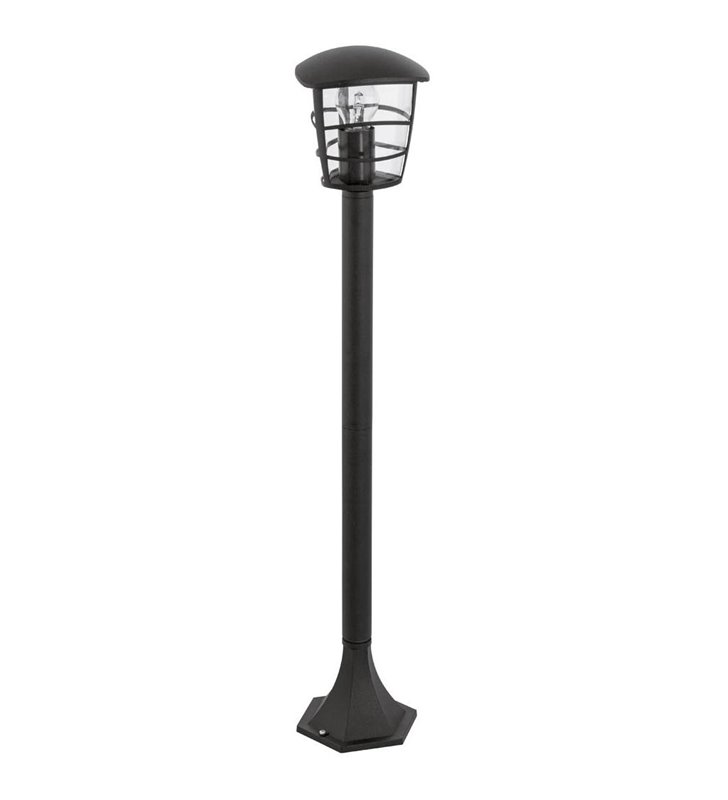 Stojąca lampa ogrodowa Aloria czarna wysokość 94cm bezbarwny klosz