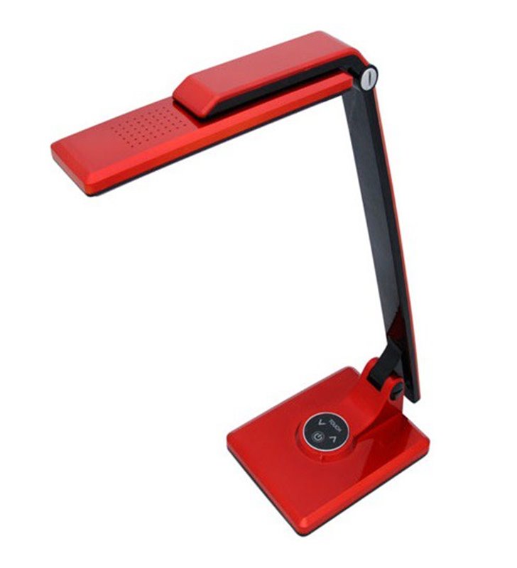 Nowoczesna lampka biurkowa czerwona Miro LED włącznik dotykowy klosz można przekręcać 5300K