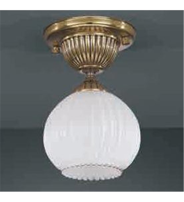 Lampa sufitowa plafon Pescara klosz biała kula złota