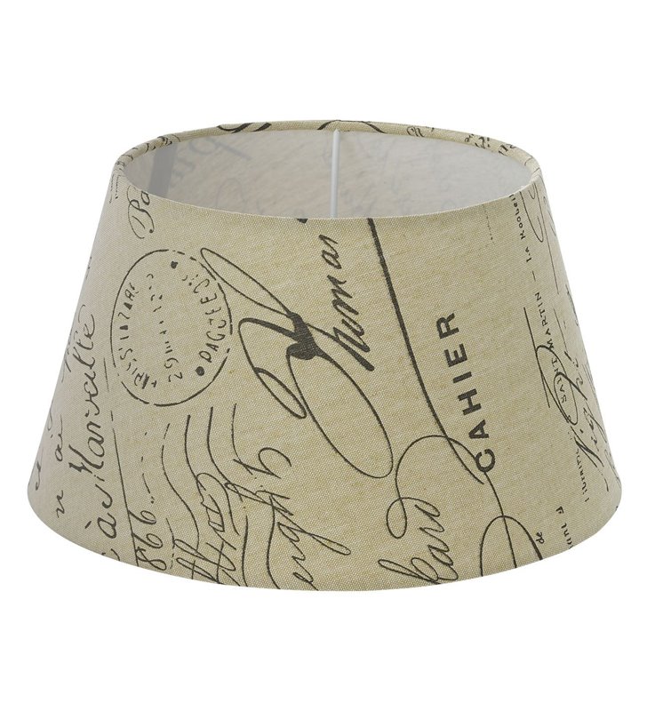 Lampa Vintage(4) - beżowy abażur z napisami