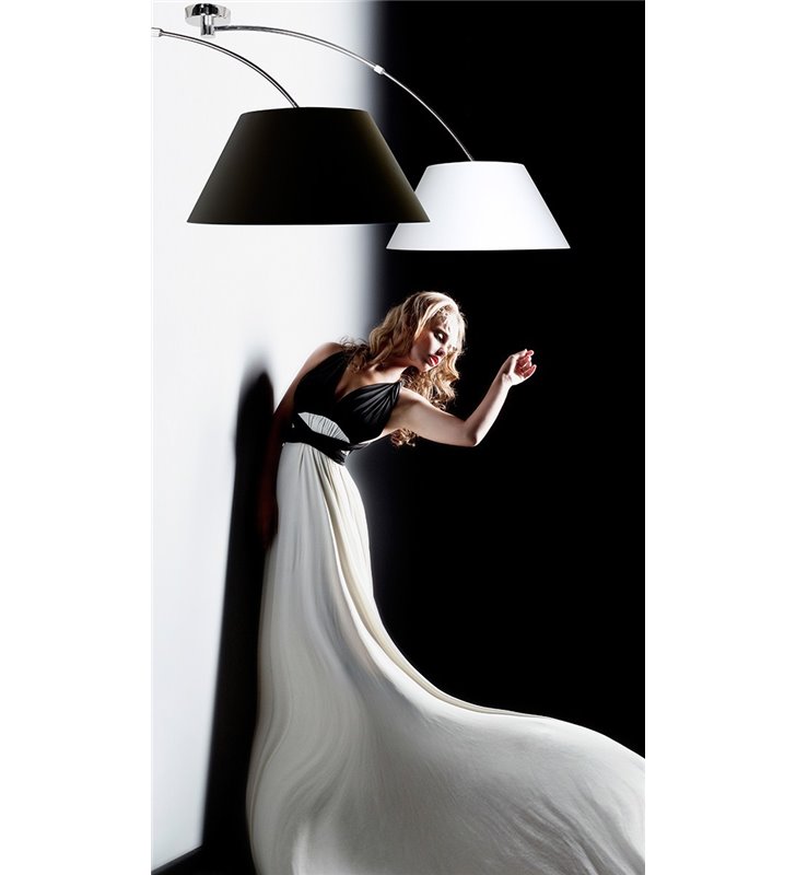 Lampa sufitowa na wysięgniku Selena biały abażur do salonu sypialni jadalni kuchni na korytarz