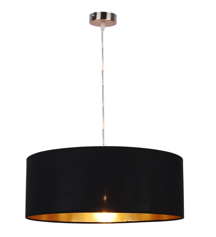 Lampa wisząca Andrea czarny abażur od wewnątrz złoty długość 124 cm do salonu sypialni jadalni kuchni