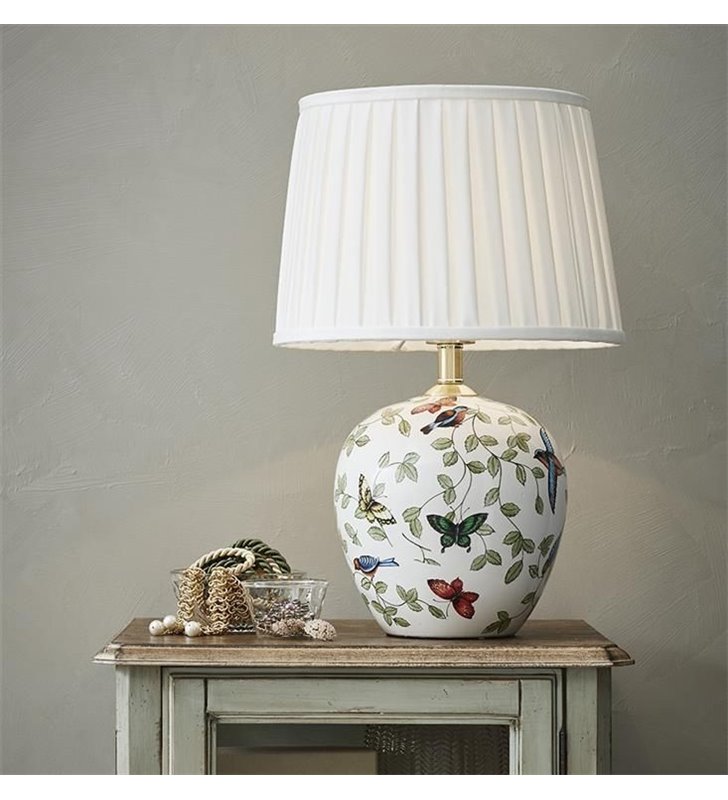Mansion lampa stołowa z ozdobną dekoracyjną ceramiczną podstawą