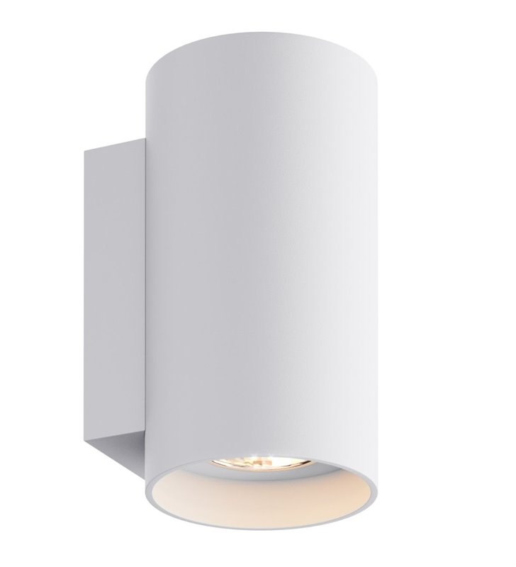 Biała lampa ścienna Sandy okrągła metalowa styl nowoczesny minimalistyczny