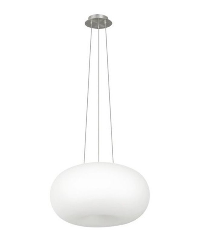 Lampa wisząca Inez z białym szklanym kloszem o średnicy 37cm