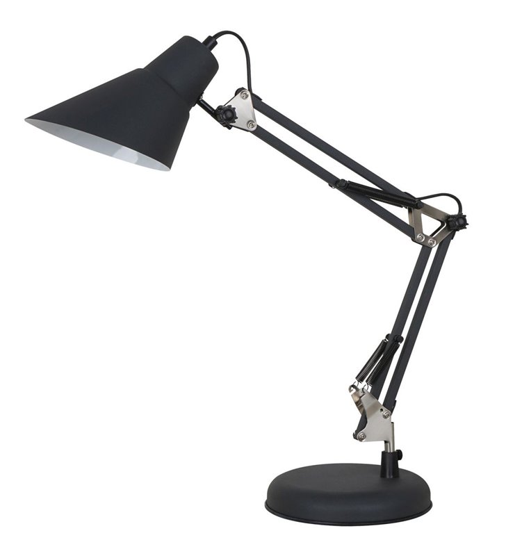 Czarna metalowa lampka biurkowa Jason z regulacją
