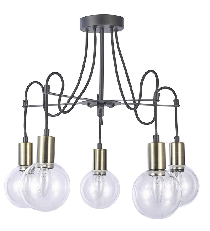 Żyrandol lampa sufitowa Gianni 5 punktowa styl loftowy industrialny