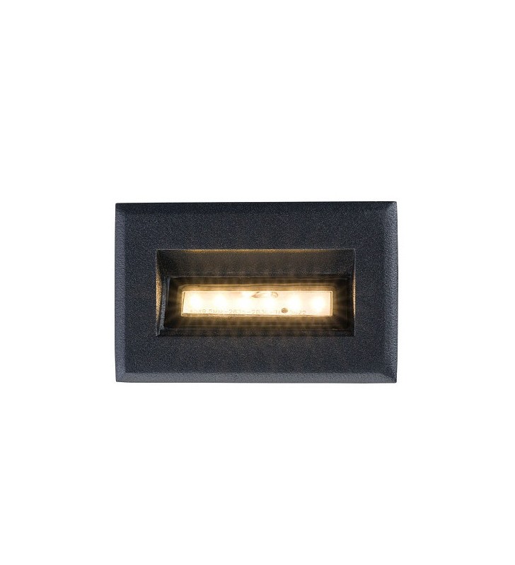 Czarna prostokątna lampa zewnętrzna elewacyjna do wbudowania Bay LED