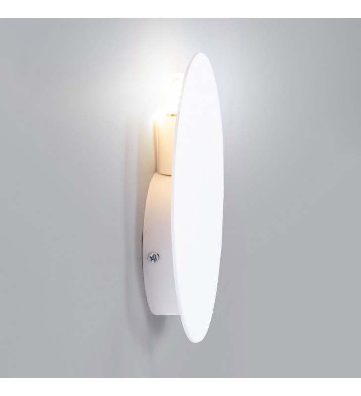 Biała nowoczesna okrągła dekoracyjna lampa na ścianę Rega