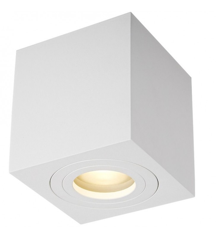 Kwadratowa biała łazienkowa lampa sufitowa Quardip IP44
