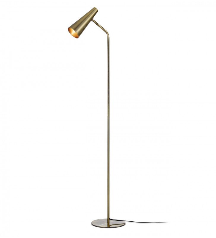 Metalowa lampa stojąca Peak patyna włącznik podłogowy na przewodzie do salonu sypialni