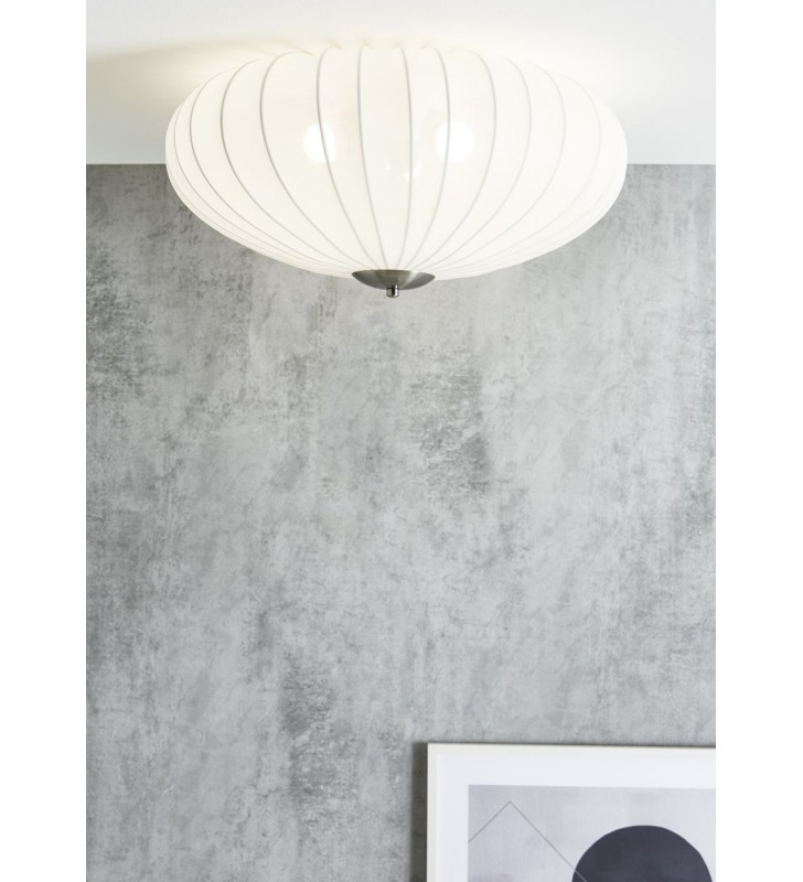 Materiałowy biały plafon sufitowy Mist 55cm 4 kolory wykończenia