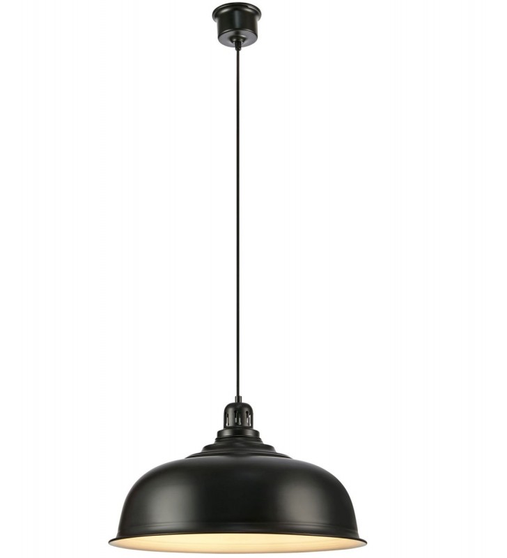 50cm metalowa lampa wisząca do jadalni nad stół Port loft czarna długi przewód